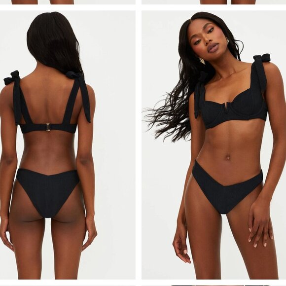 Beach Riot Core Collection Vanessa Ribbed Bottom in Black Size Small - Picture 2 of 5